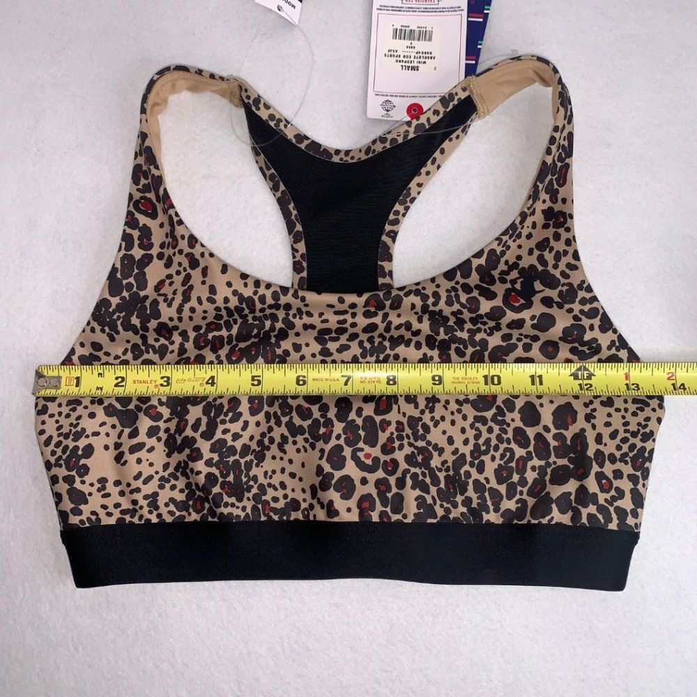 Champion NWT Leopard Print Absolute Medium Impact Sports Bra Tan Black Size S - Picture 3 of 7